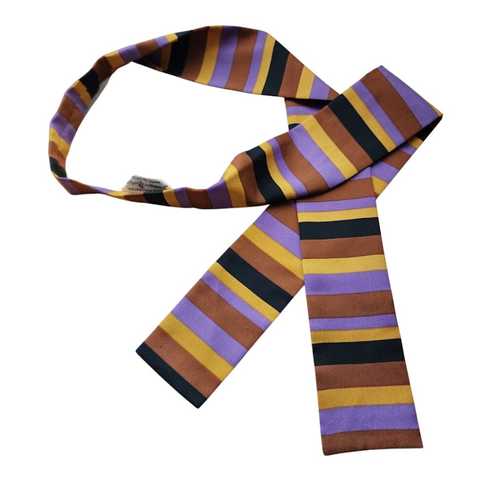 SCARVES BY NASHAR Vintage Made‎ in Japan hair scarf handbag striped tie ribbon